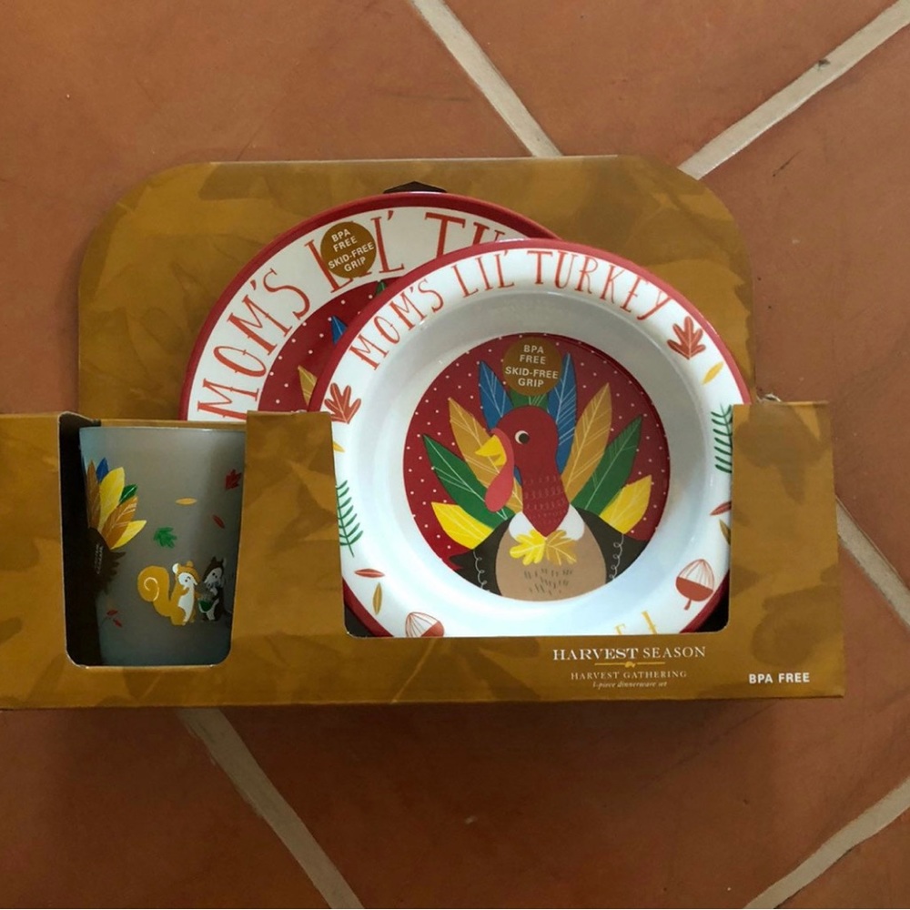 Thanksgiving Plate, Bowl and Cup Set